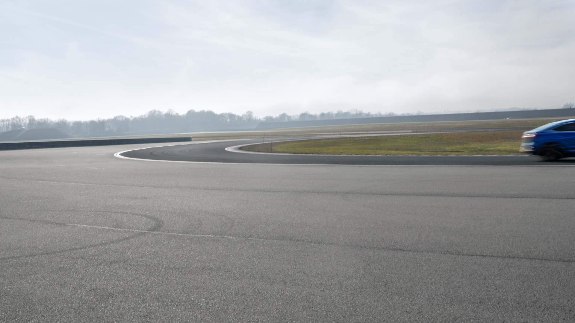 Corner on the handling course of the Audi driving experience.