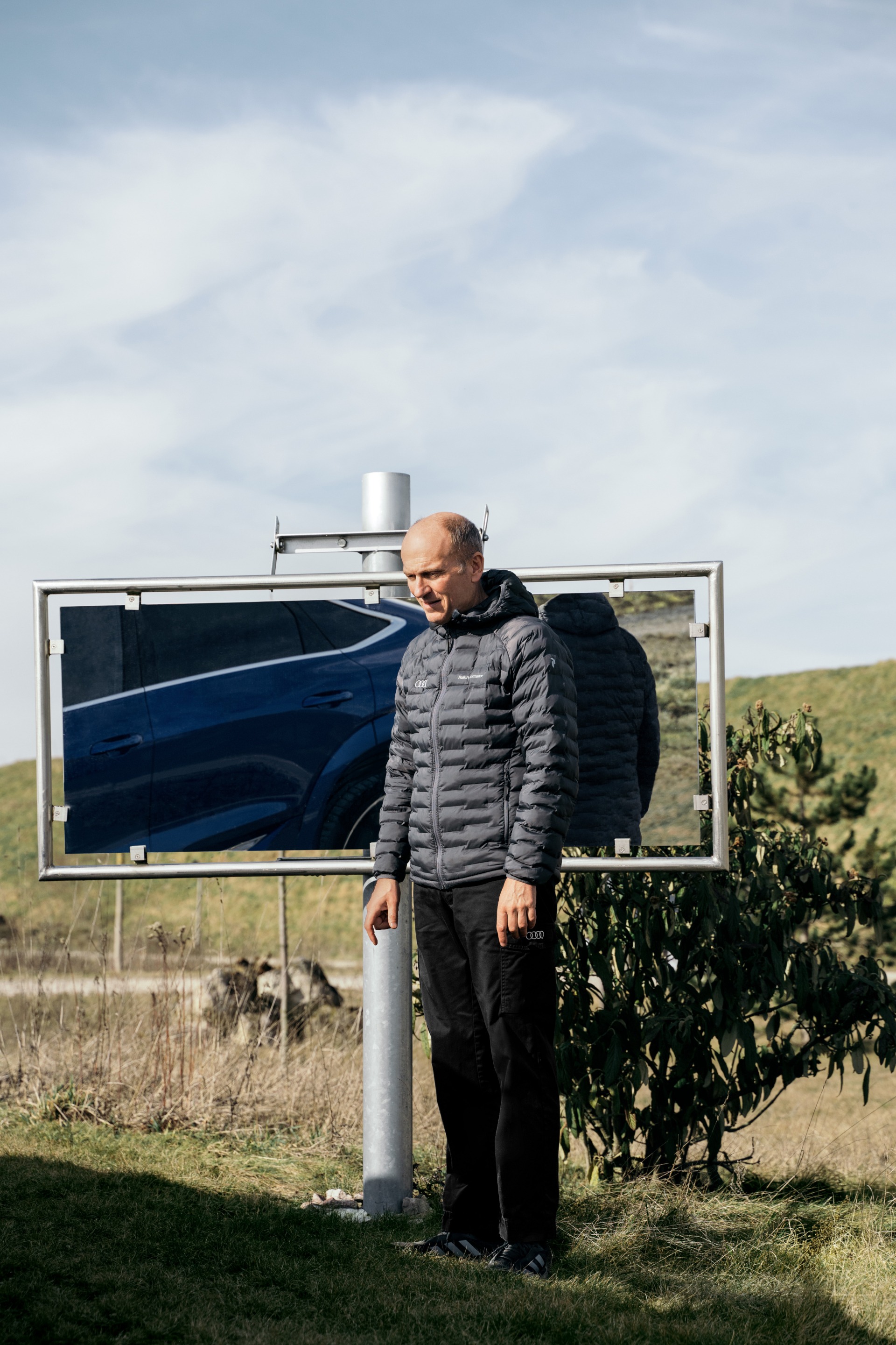 Audi instructor Rolf Volland on the off-road course.